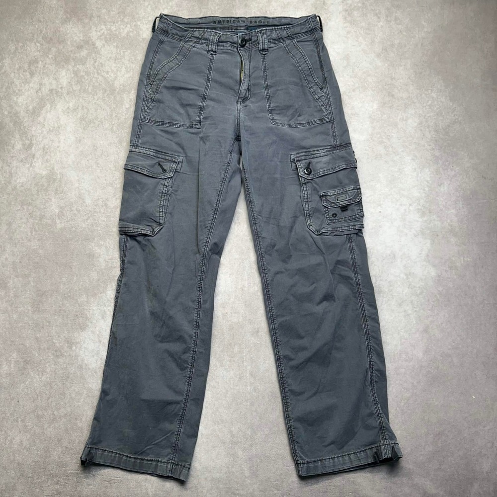 American Eagle Baggy Jogger Cargo Pants Gray Stretch Utility Women Size 4 Reg